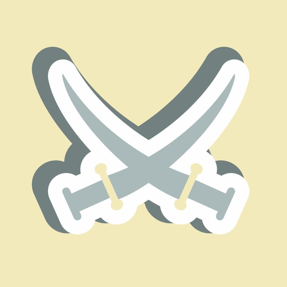 Sticker Two Swords - Simple illustration vector