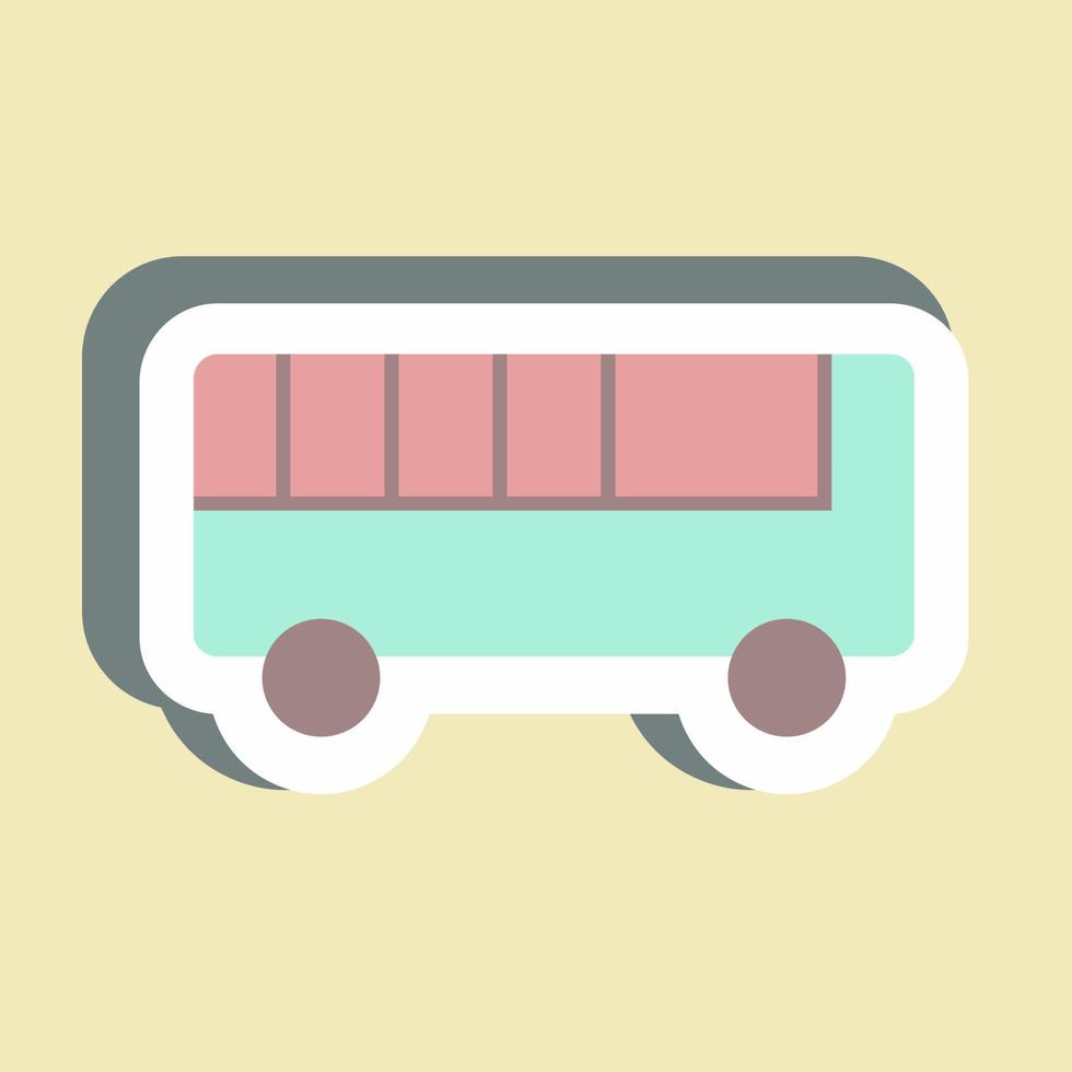 Pegatina autobús de juguete - ilustración simple vector