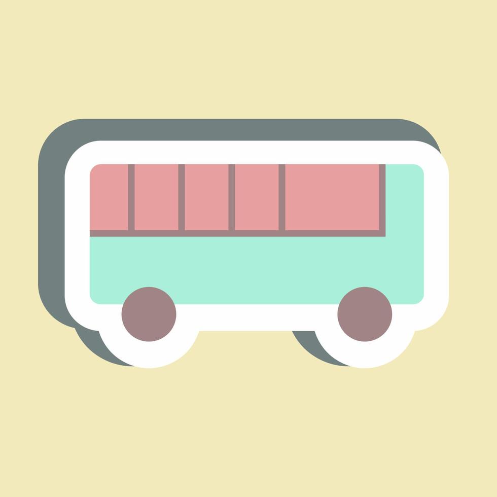 Sticker Toy Bus - Simple illustration vector