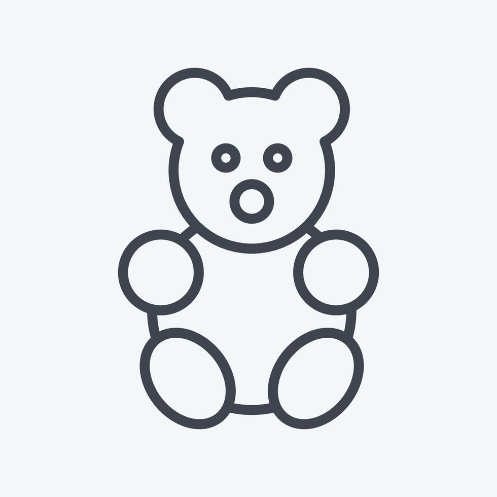 Icon Stuffed Bear - Line Style - Simple illustration vector