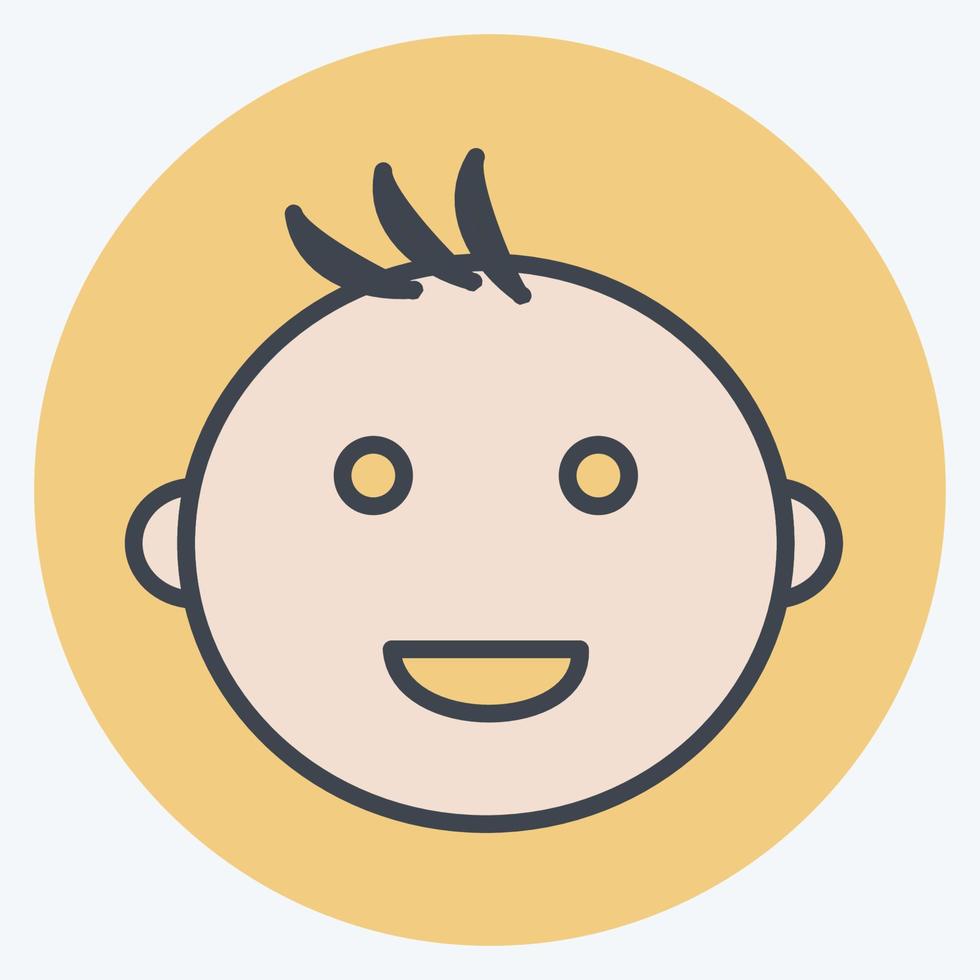 Icon Smiling Baby - Color Mate Style - Simple illustration vector