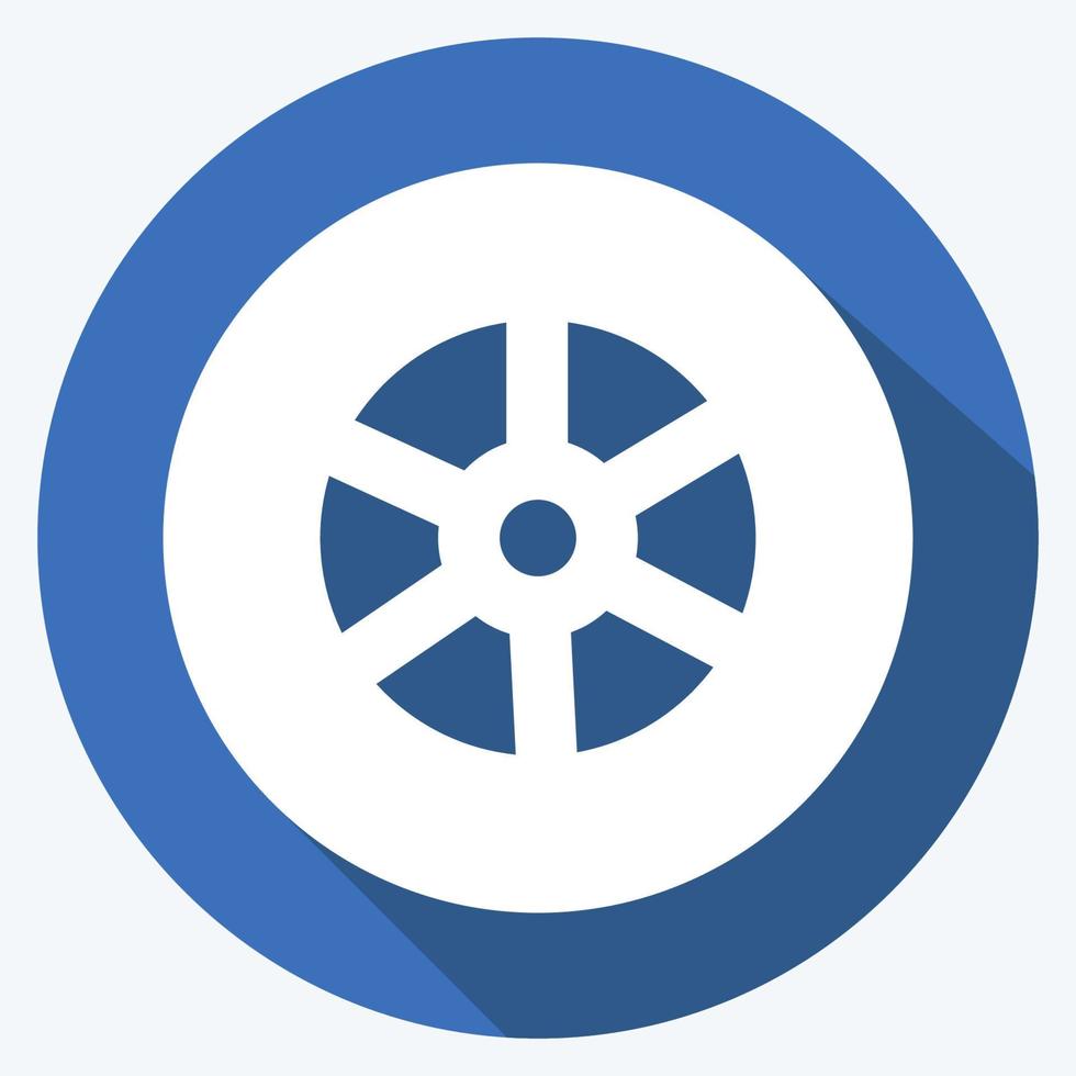 Icon Wheel - Long Shadow Style - Simple illustration, Good for Prints , Announcements, Etc vector