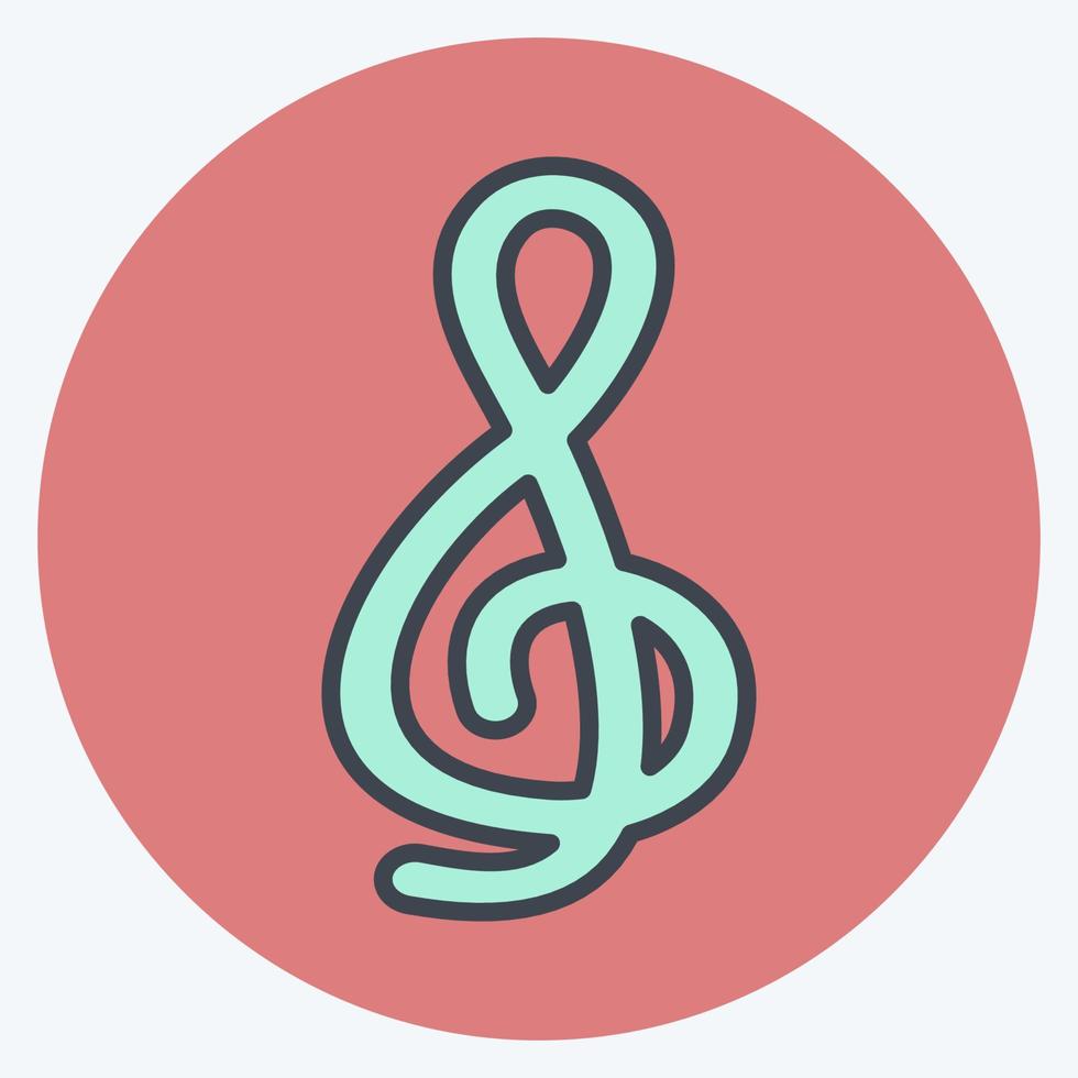 Icon Treble Clef - Color Mate Style - Simple illustration, Good for Prints , Announcements, Etc vector