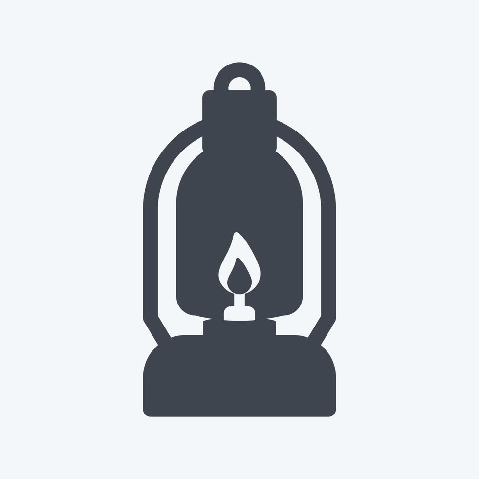 Icon Lit Lamp - Glyph Style - Simple illustration vector