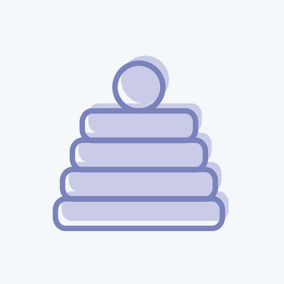 Icon Stack Toy - Two Tone Style - Simple illustration vector