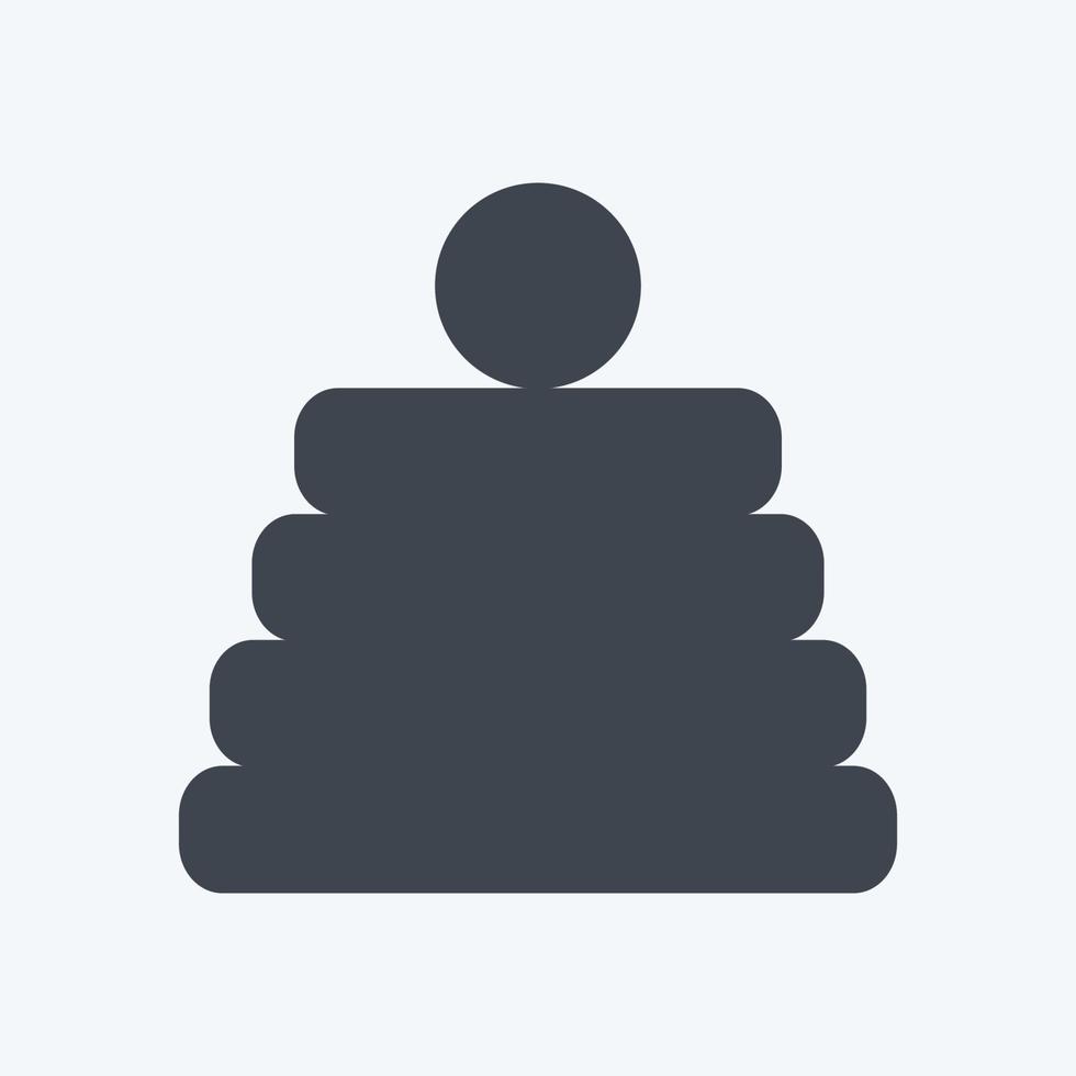 Icon Stack Toy - Glyph Style - Simple illustration vector