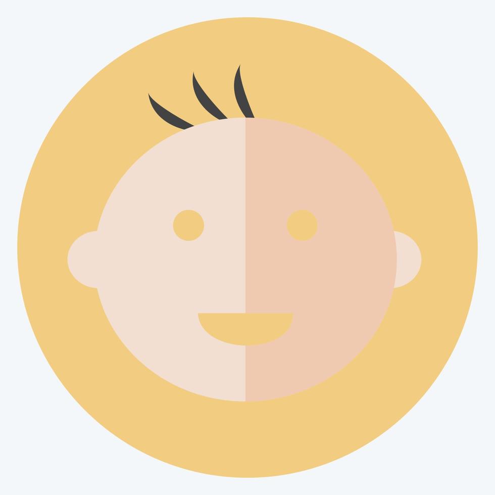 Icon Smiling Baby - Flat Style - Simple illustration vector