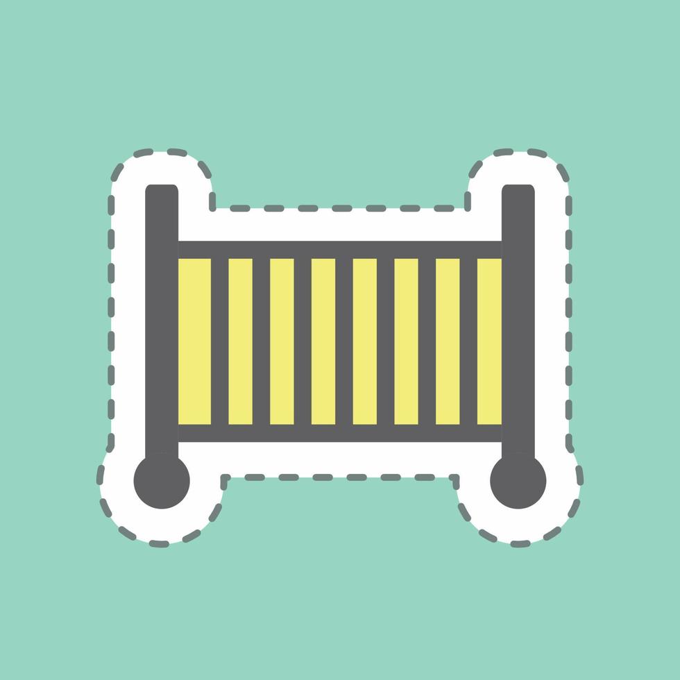 Sticker Baby Cot, Line Cut - Simple illustration vector