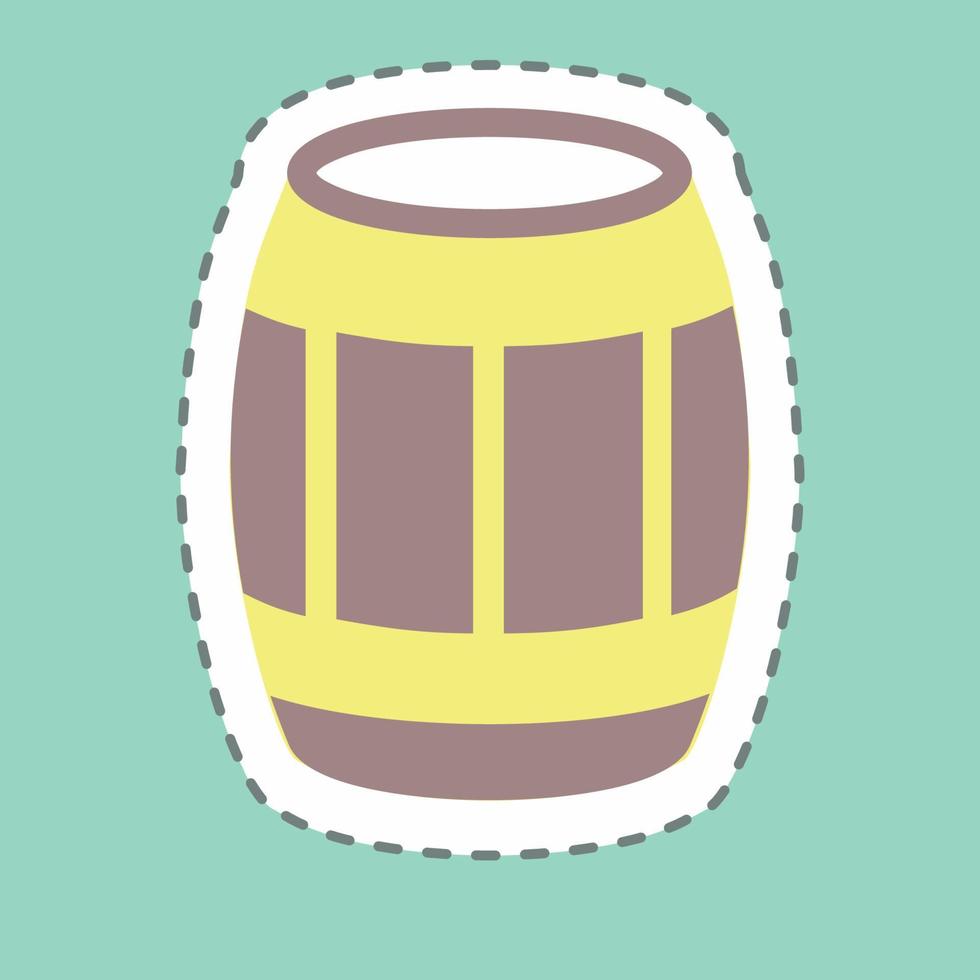 Sticker Barrel, Line Cut - Simple illustration, Good for Prints , Announcements, Etc vector