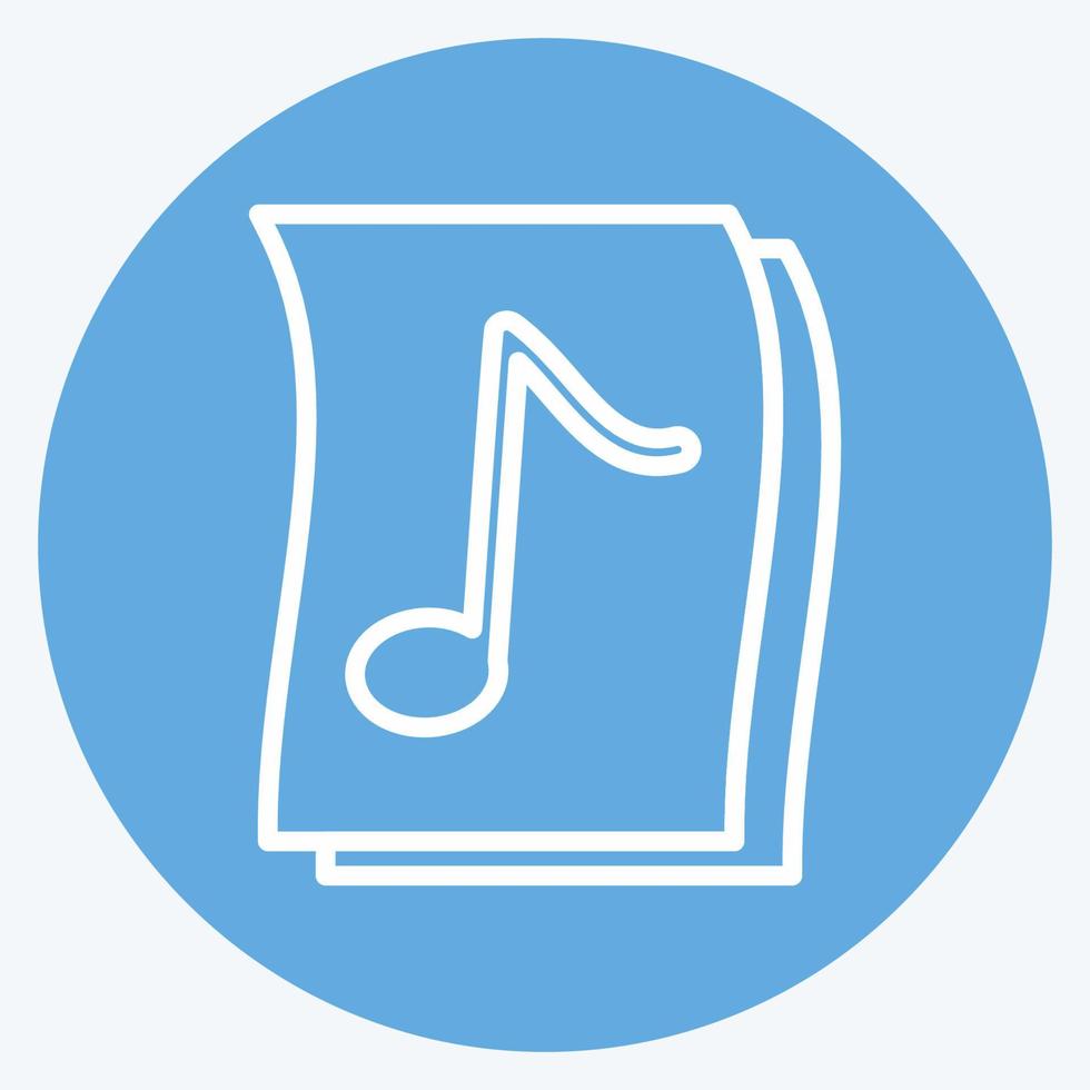Icon Music on Paper - Blue Eyes Style - Simple illustration, Good for Prints , Announcements, Etc vector