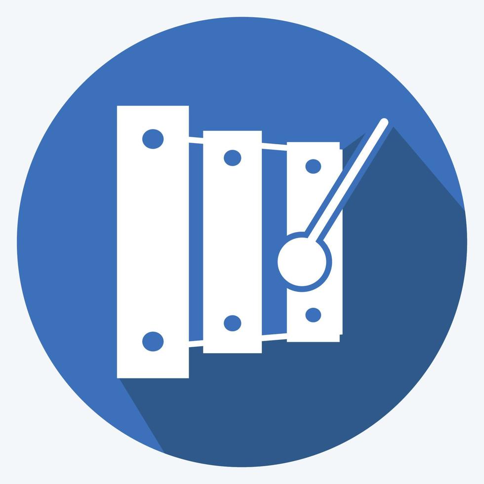 Icon Xylophone - Long Shadow Style - Simple illustration, Good for Prints , Announcements, Etc vector