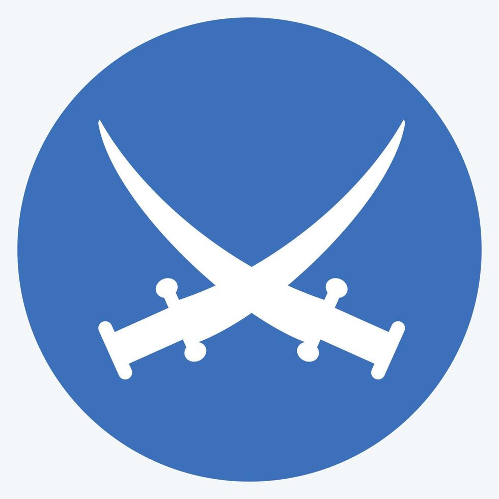 Icon Two Swords - Long Shadow Style - Simple illustration vector