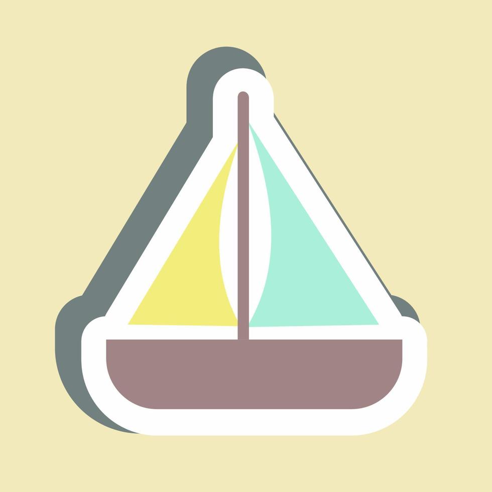 Etiqueta engomada del barco de juguete - ilustración simple vector