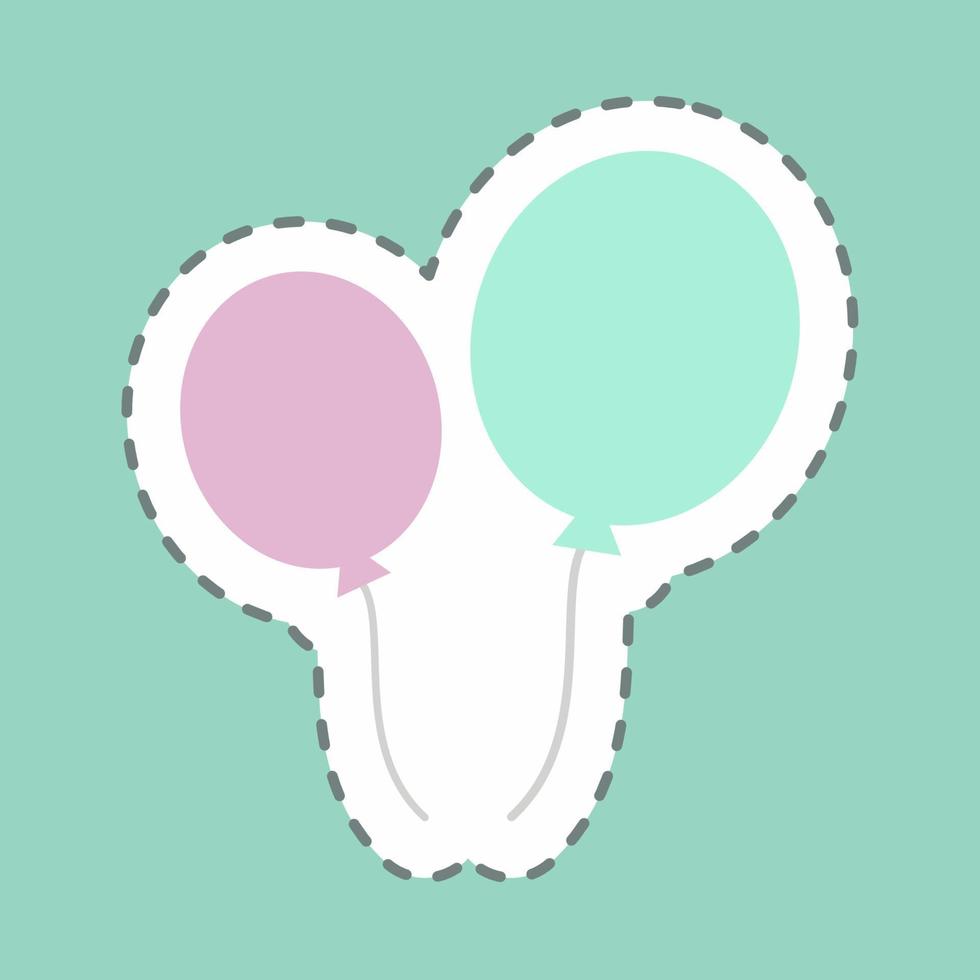 Sticker Balloons Line Cut - Simple illustration vector