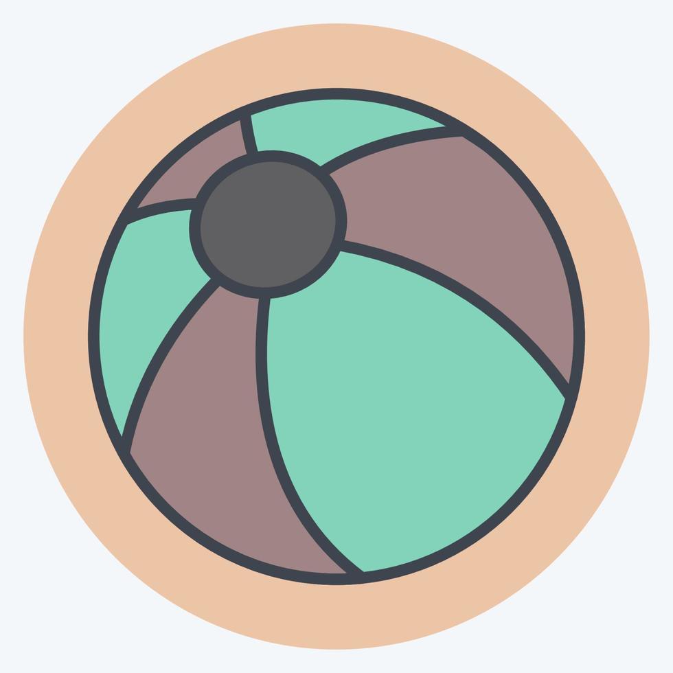 bola de icono - estilo mate de color - ilustración simple vector