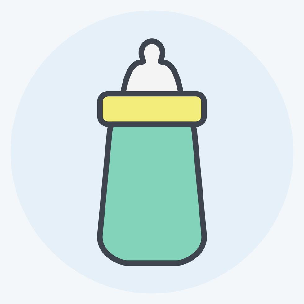 Icon Milk Bottle 2 - Color Mate Style - Simple illustration vector