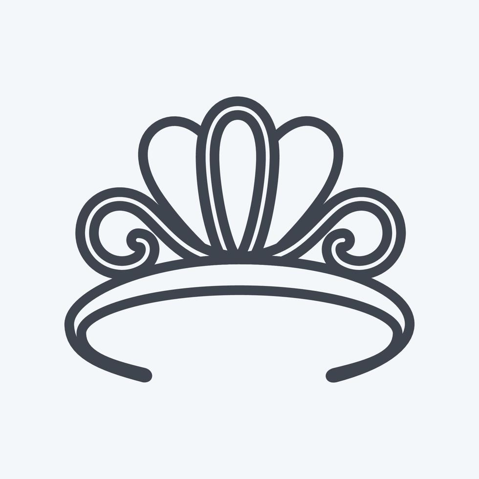 icono tiara - estilo de línea - ilustración simple, buena para impresiones, anuncios, etc. vector