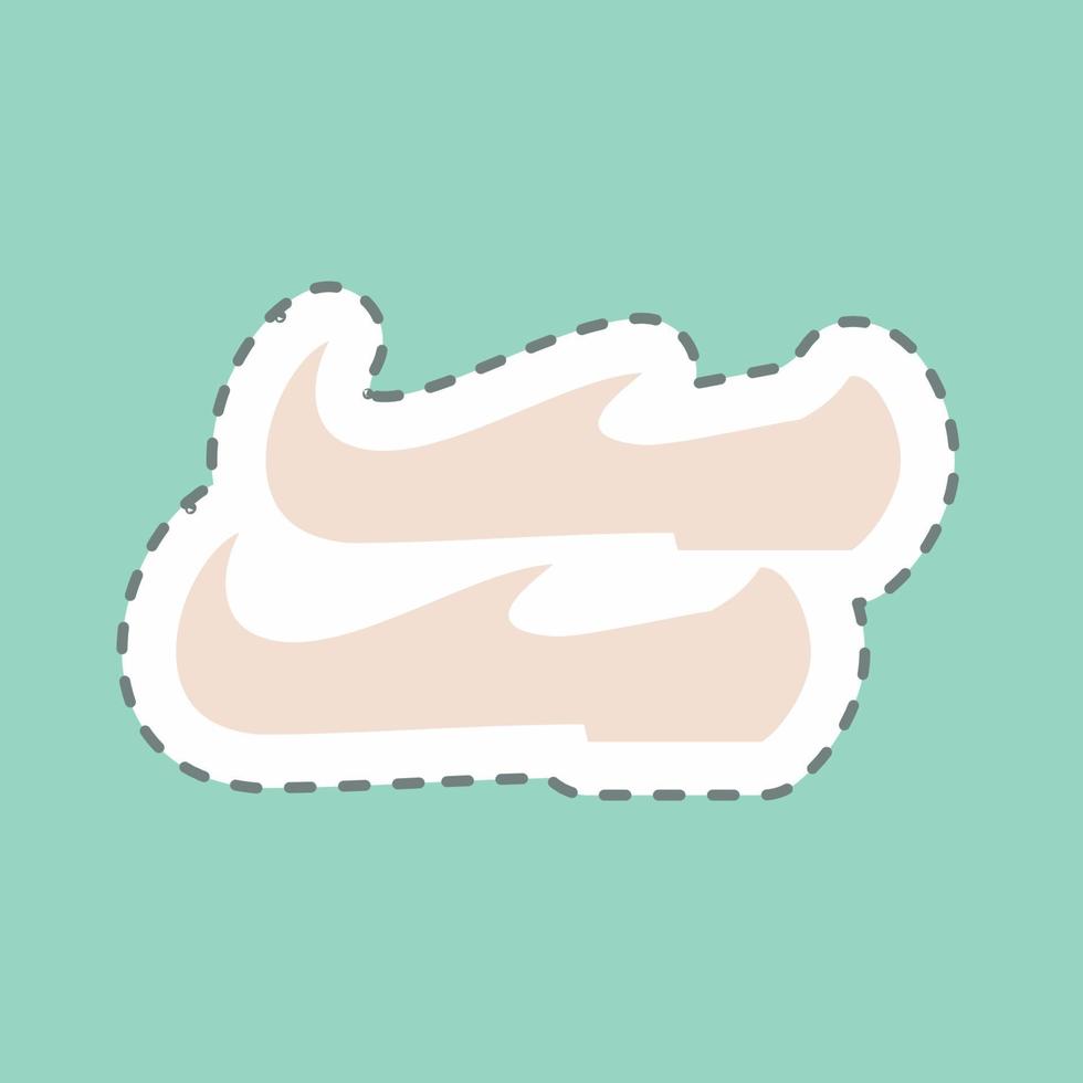 Sticker Arabic Shoes - Line Cut - Simple illustration vector