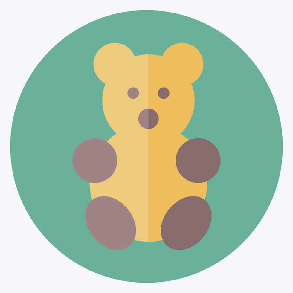 icono de oso de peluche - estilo plano - ilustración simple vector