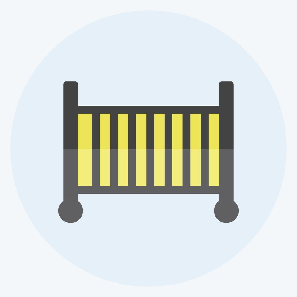 Icon Baby Cot - Flat Style - Simple illustration vector