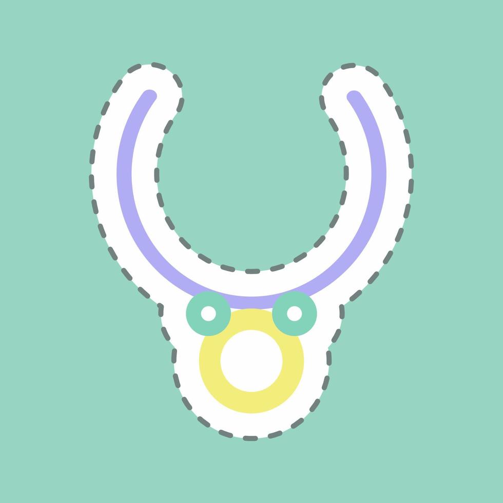 Sticker Neckalce, Line Cut - simple illustration, good for prints , announcements, etc vector
