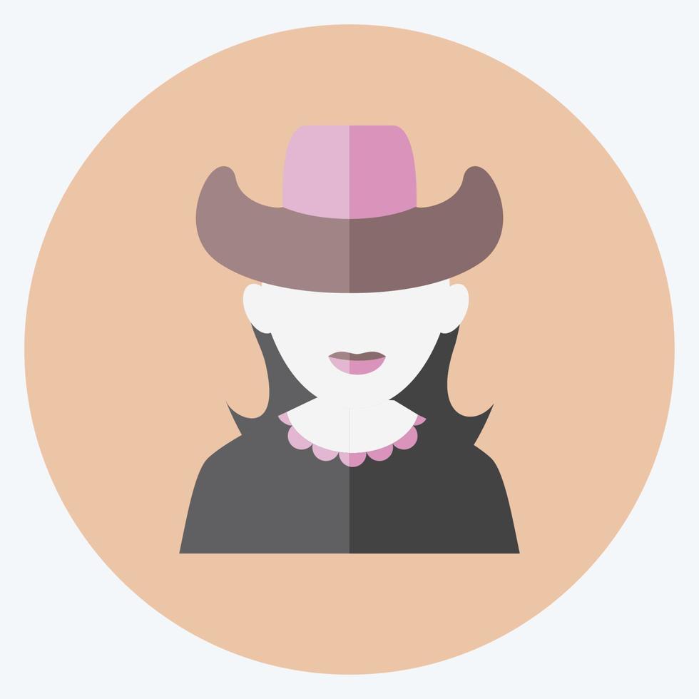 icono mujer - estilo plano - ilustración simple, buena para impresiones, anuncios, etc. vector