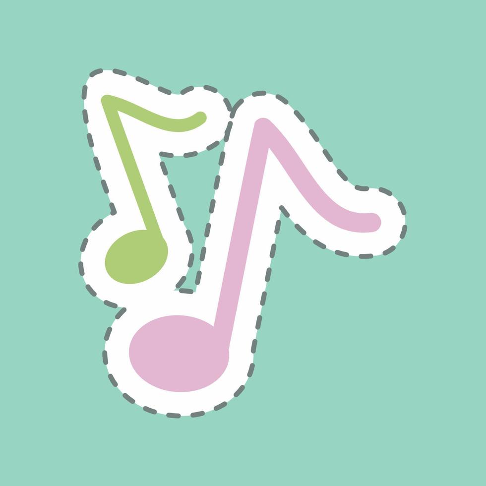 Sticker Musical Note I, Line Cut - Simple illustration, Good for Prints , Announcements, Etc vector