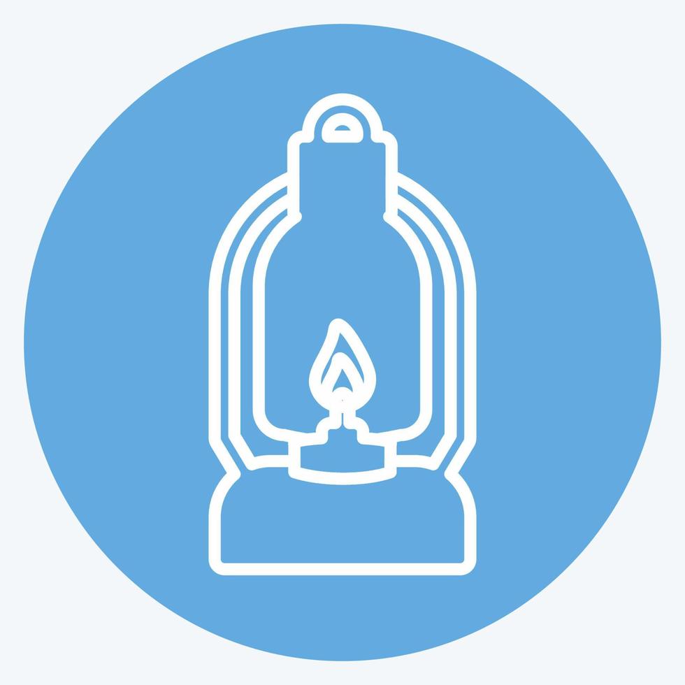 Icon Lit Lamp - Blue Eyes Style - Simple illustration vector