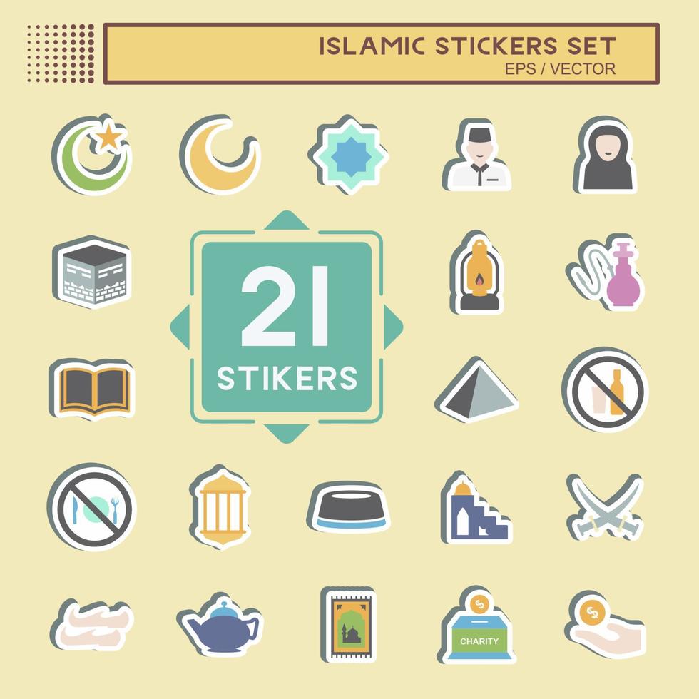 Sticker Set Islamic - Simple illustration vector