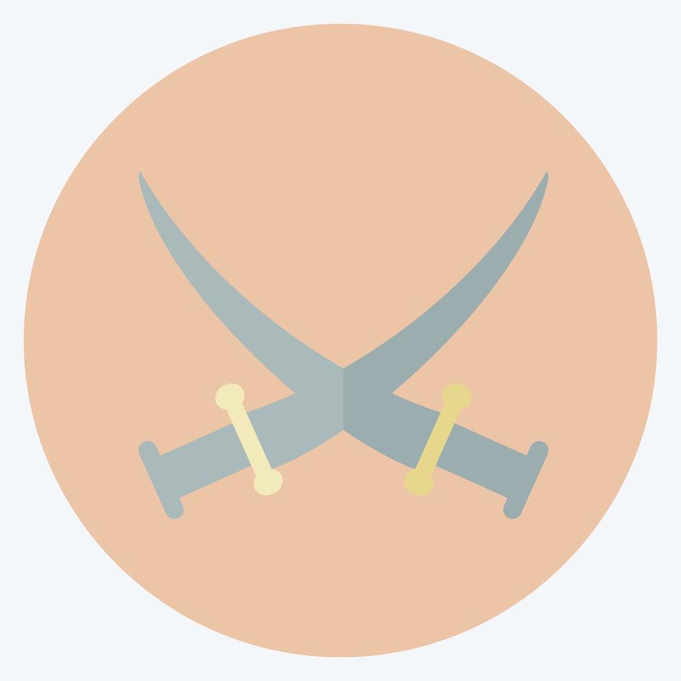 Icon Two Swords - Flat Style - Simple illustration vector