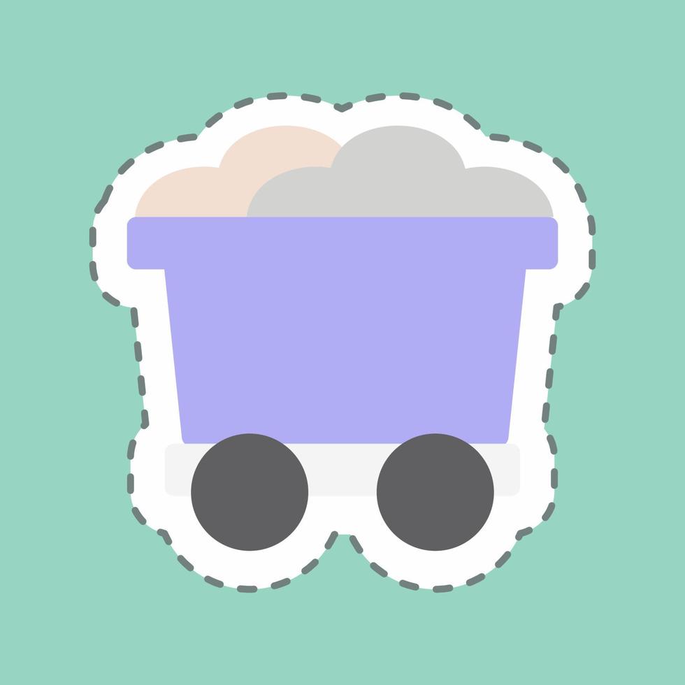 Sticker Trolley, Line Cut - Simple illustration, Good for Prints , Announcements, Etc vector
