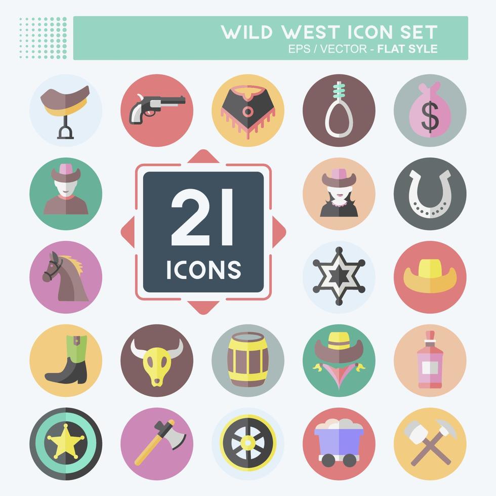 Icon Set Wild West - Flat Style - Simple illustration, Good for Prints , Announcements, Etc vector