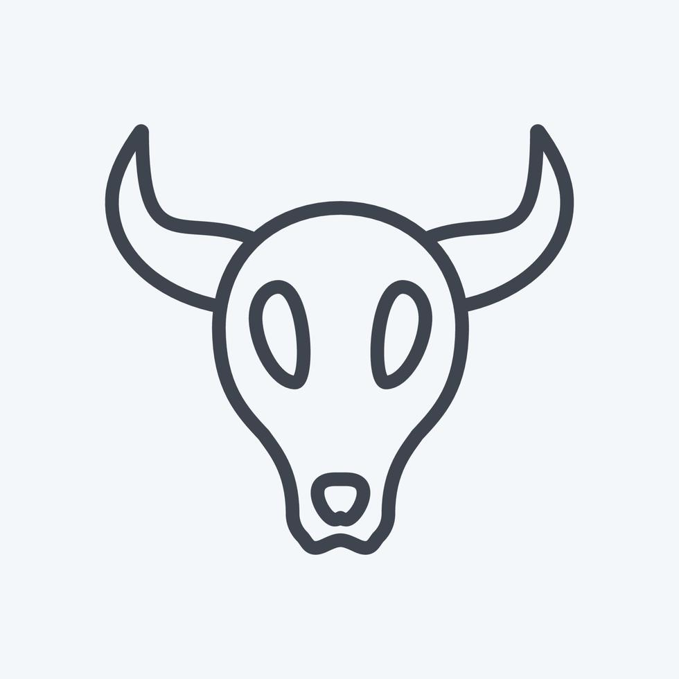 Icon Bull Horns - Line Style - Simple illustration, Good for Prints , Announcements, Etc vector