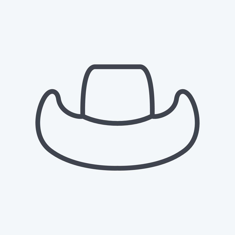 icono de sombrero de vaquero - estilo de línea - ilustración simple, bueno para impresiones, anuncios, etc. vector