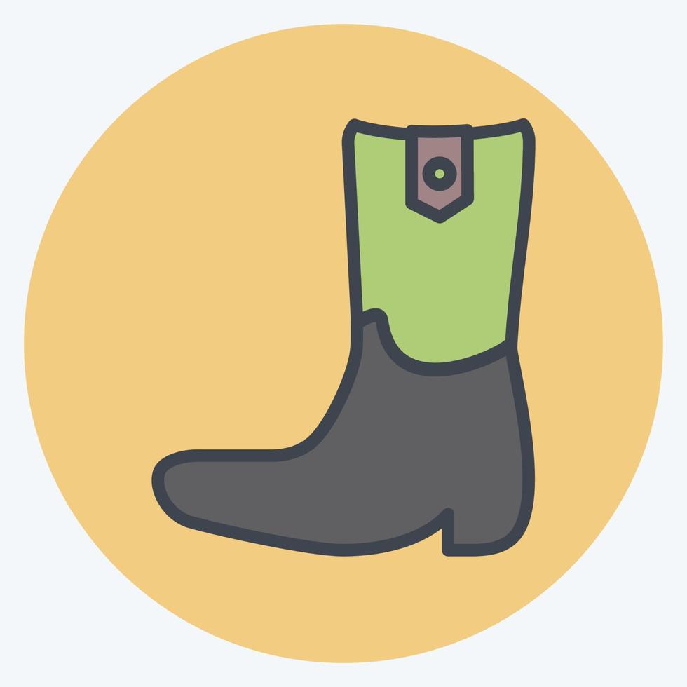 icono de bota de vaquero - estilo de color mate - ilustración simple, buena para impresiones, anuncios, etc. vector