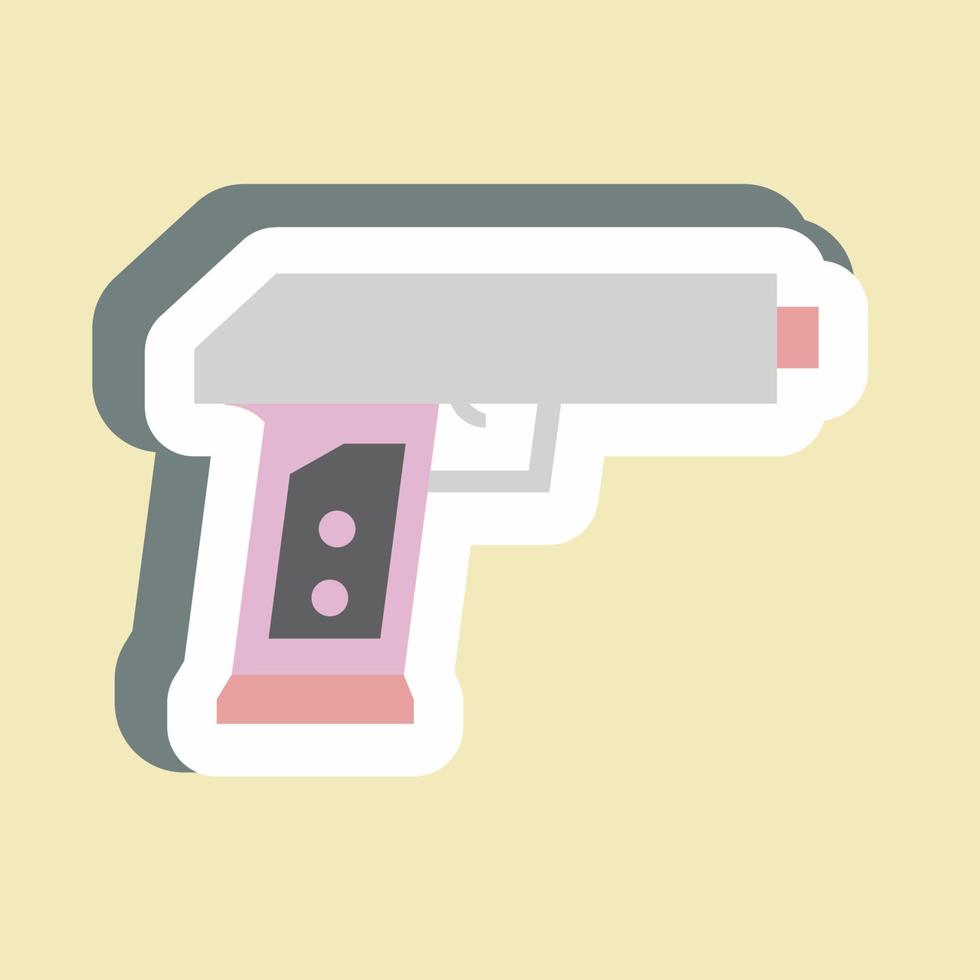 Etiqueta engomada de la pistola de juguete - ilustración simple vector