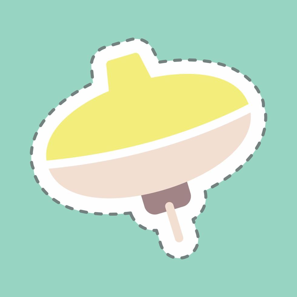 Sticker Spinning Top Line Cut - Simple illustration vector