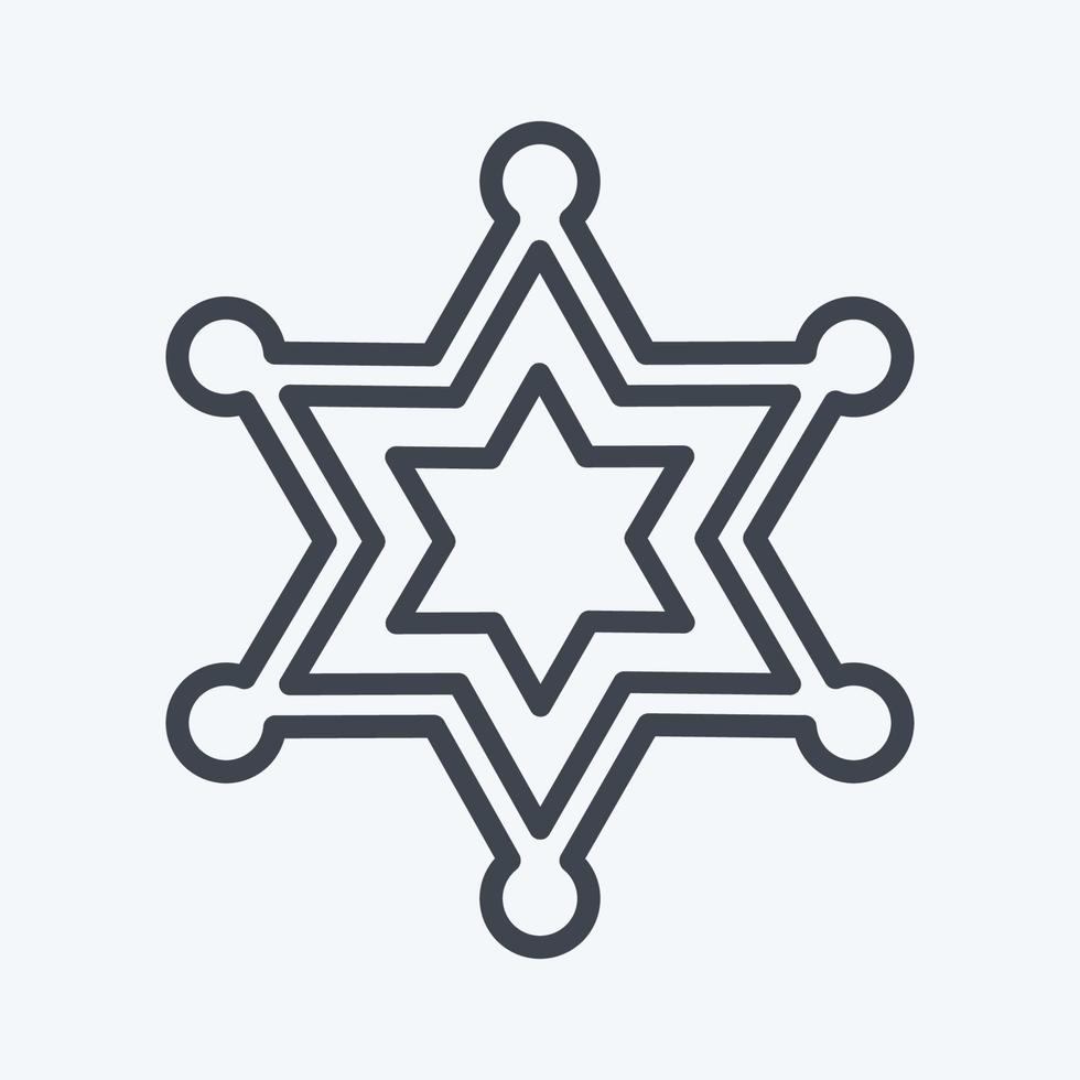 Icon Sherrif Badge - Line Style - Simple illustration, Good for Prints , Announcements, Etc vector