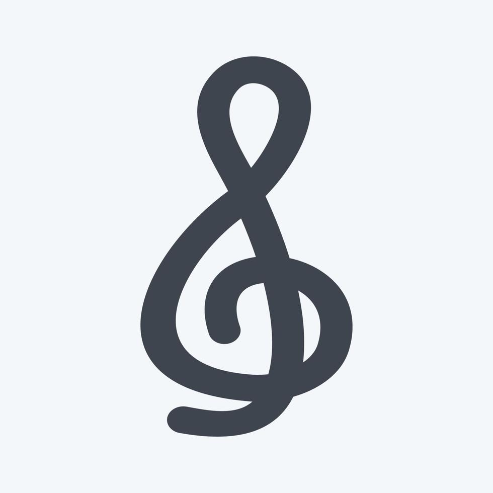 Icon Treble Clef - Glyph Style - Simple illustration, Good for Prints , Announcements, Etc vector
