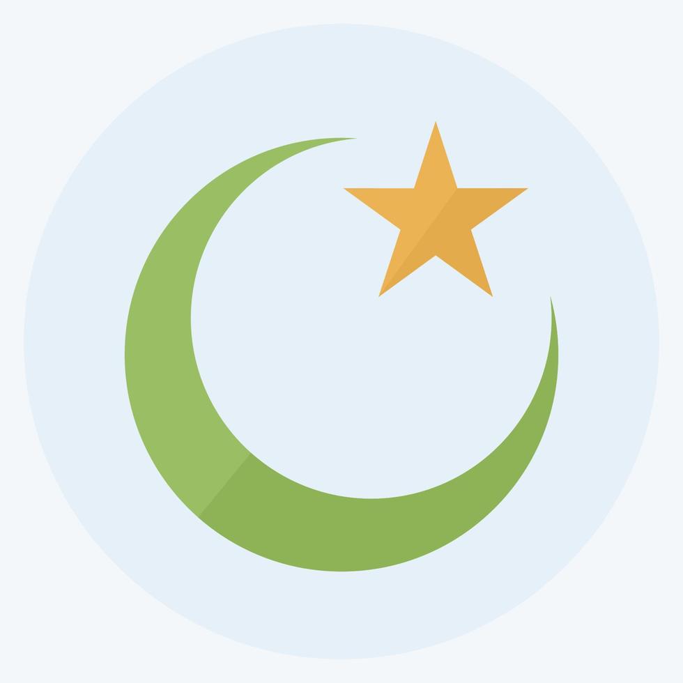 Icon Moon and Star - Flat Style - Simple illustration vector