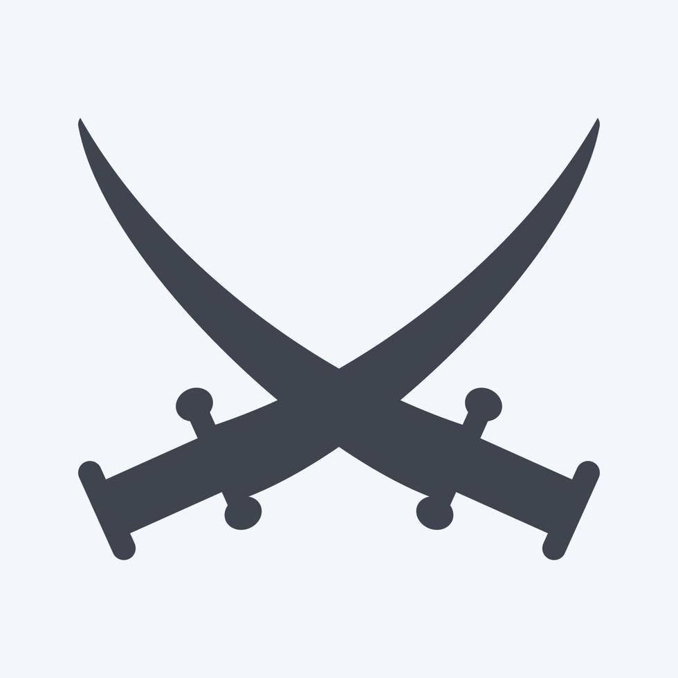 Icon Two Swords - Glyph Style - Simple illustration vector