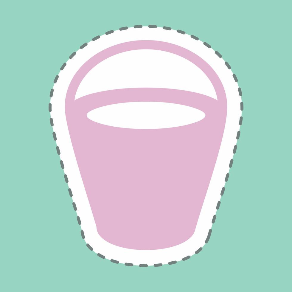 Sticker Sand bucket Line Cut - Simple illustration vector