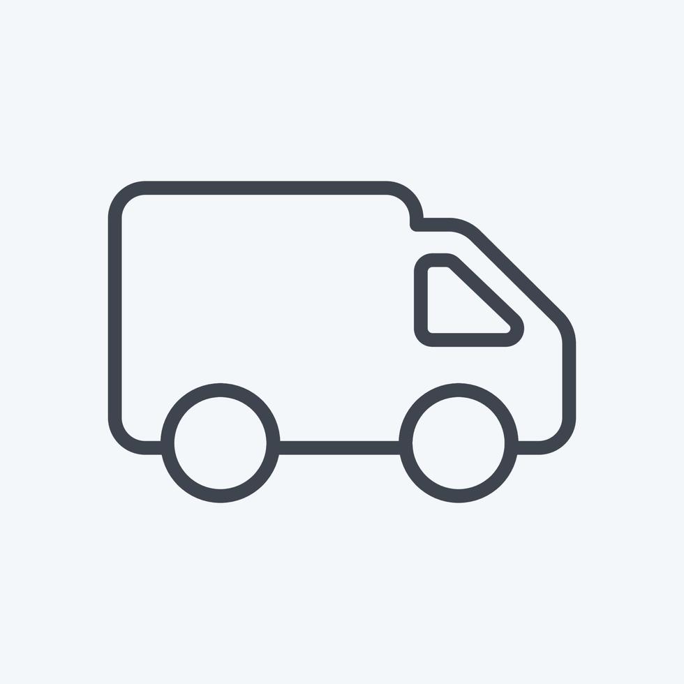 icono de camión de juguete - estilo de línea - ilustración simple vector