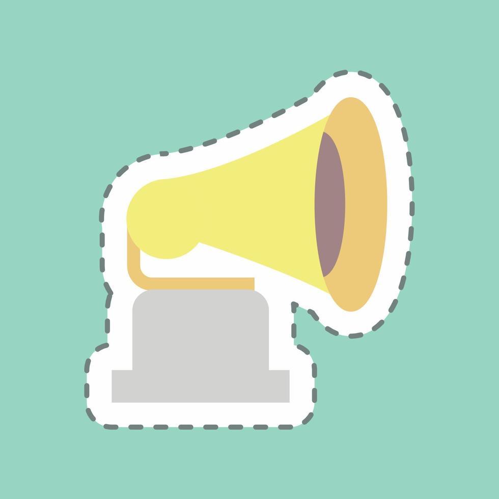Sticker Record Player, Line Cut - Simple illustration, Good for Prints , Announcements, Etc vector