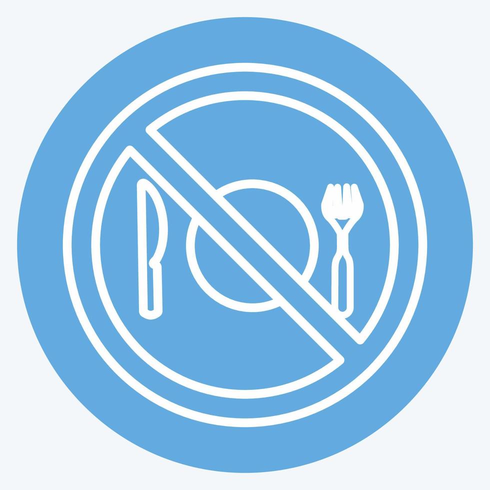 Icon No Food - Blue Eyes Style - Simple illustration vector