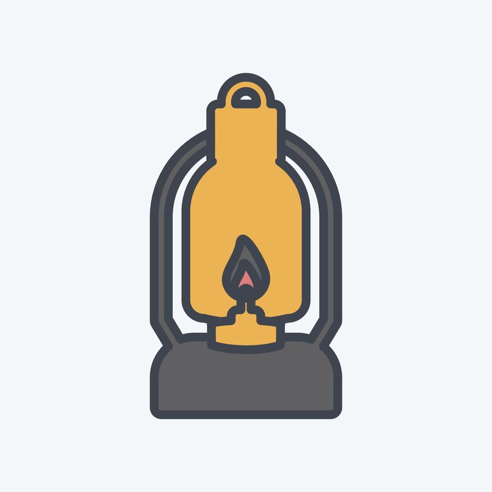 Icon Lit Lamp - Color Mate Style - Simple illustration vector