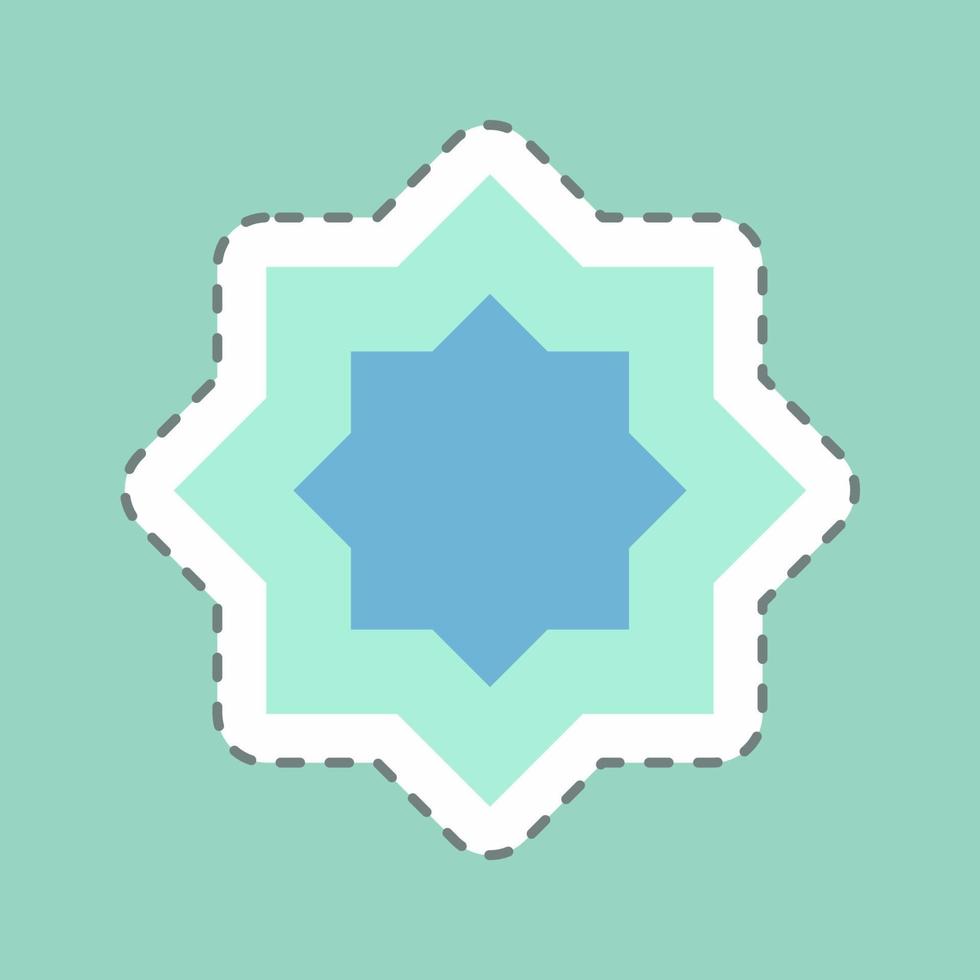 Sticker Islamic Star - Line Cut - Simple illustration vector