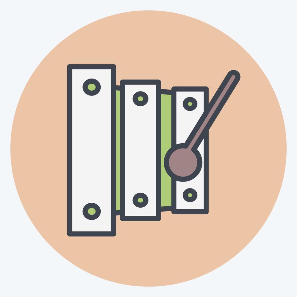 Icon Xylophone - Color Mate Style - Simple illustration, Good for Prints , Announcements, Etc vector