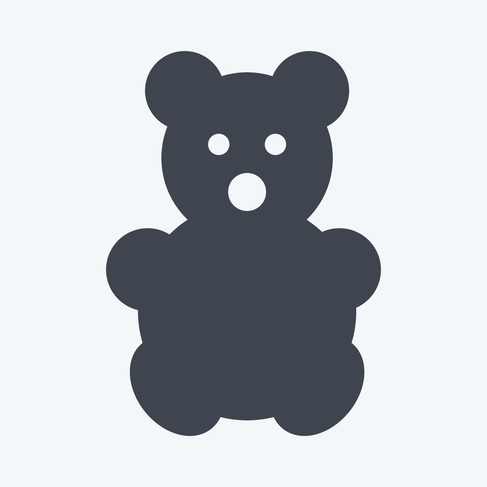 Icon Stuffed Bear - Glyph Style - Simple illustration vector