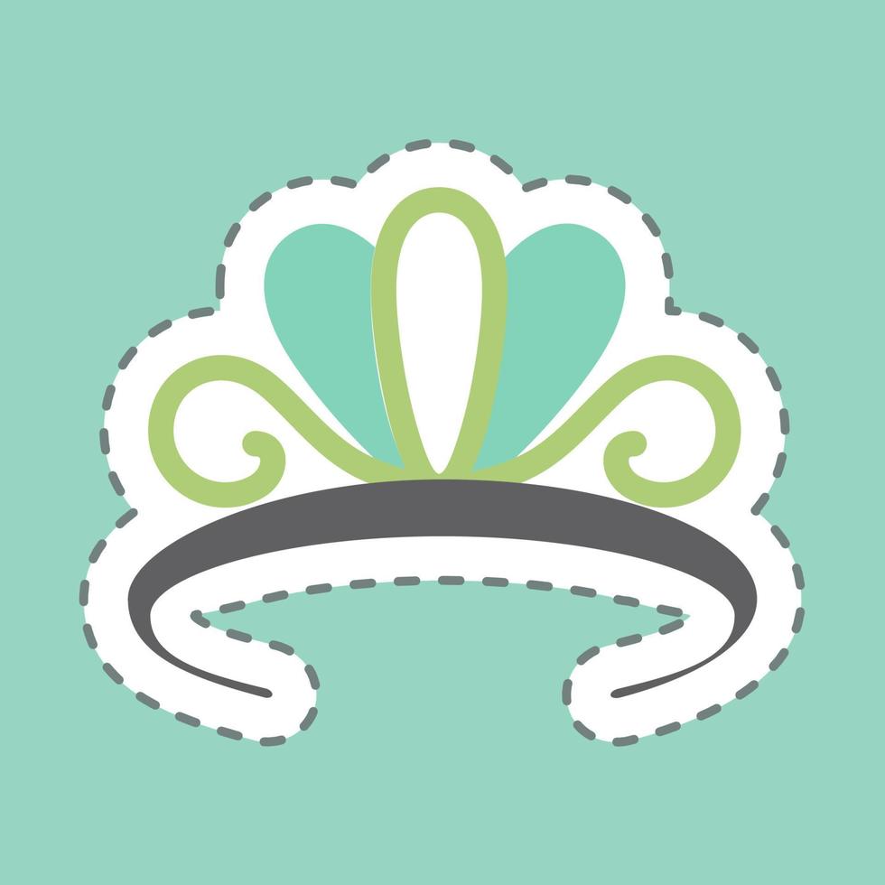 Sticker Tiara, Line Cut - simple illustration, good for prints , announcements, etc vector